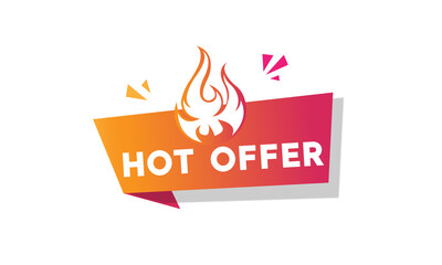  price tag, hot offer, gradient colour, flame, business