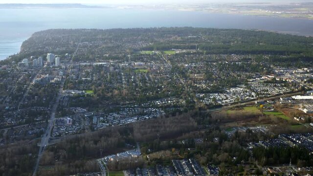 White Rock, South Surrey at Boundary Bay, British Columbia Aerial View