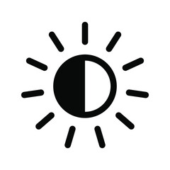 Sun icon, vector flat style, summer style. vector illustration