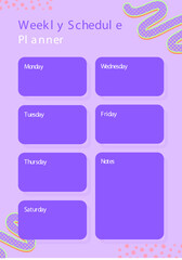 Purple Playful Notes Weekly Schedule Planner