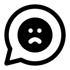 sad chat icon illustration