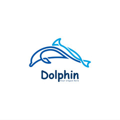 Dolphin logo with a unique and interesting line concept.