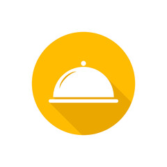 Fototapeta premium Food cover flat icon with shadow