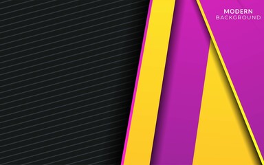 Modern stylish yellow and purple background with paper effect.