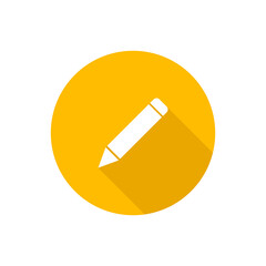 Pen flat icon with shadow