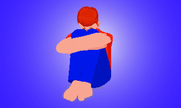 Upset person in a dress