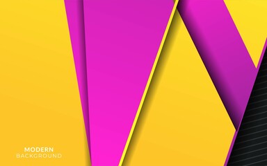 Modern stylish yellow and purple background with paper effect.