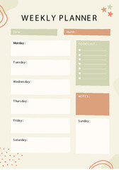 Beige Minimalist Abstract Weekly Planner
