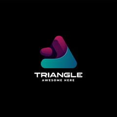 Vector Logo Illustration Triangle Gradient Colorful Style.