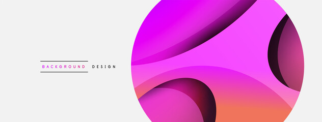 Creative geometric wallpaper. Minimal abstract background. Circle and wave composition vector illustration for wallpaper banner background or landing page