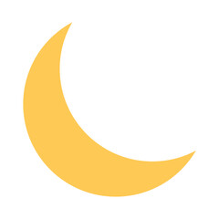 Fototapeta na wymiar Crescent moon icon. Simple vector icon.