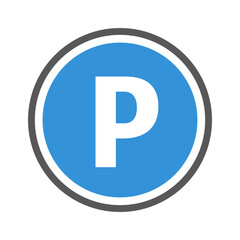 Round parking sign icon. Vector.