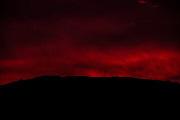 sunset in the mountains