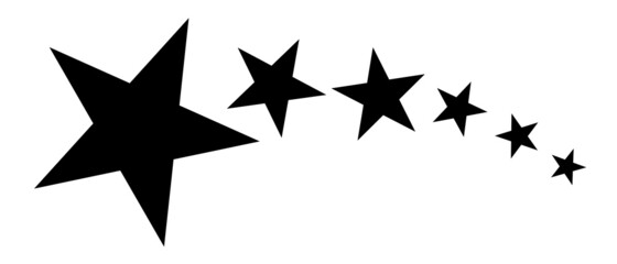 Continuous black star silhouette icon. Vector.