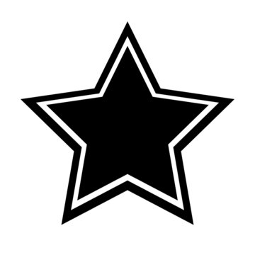 Simple black star icon. Vector.