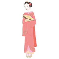 京都の祇園を歩く綺麗な舞妓さん