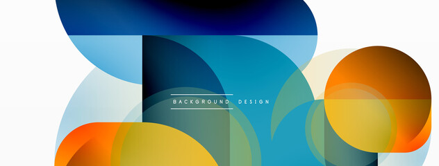 Round triangle shapes lines and circles. Geometric vector illustration for wallpaper banner background or landing page