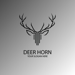 line art monochrome deer antler logo