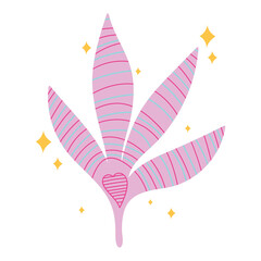 pink leaves cartoon