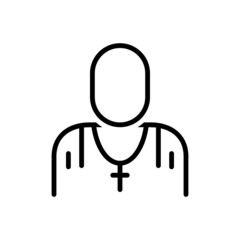 Black line icon for priest