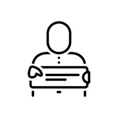 Black line icon for name