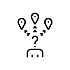 Black line icon for alternatively