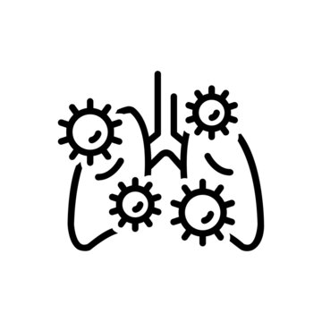 black lungs infected by viruses clip art preview