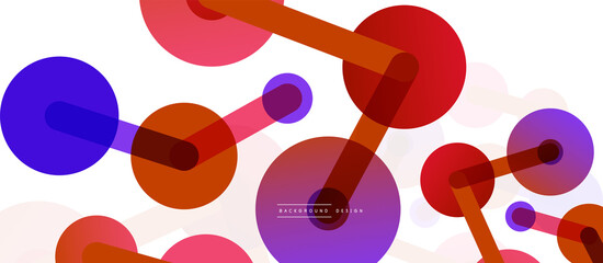 Abstract background. Round dots connected by lines. Trendy techno business template for wallpaper, banner, background or landing
