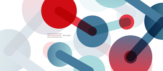 Line points connections geometric abstract background. Circles connected by lines. Trendy techno business template for wallpaper, banner, background or landing