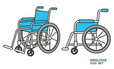 Fototapeta na wymiar シンプルで使いやすい車椅子のベクターイラスト素材／車いす／介護／怪我／福祉