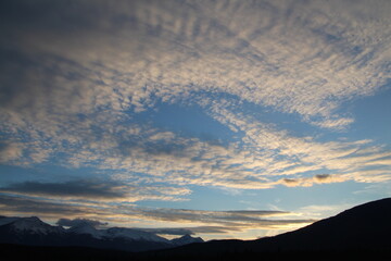 sunset in the mountains, Jasper National Park, Alberta
