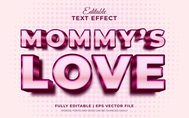 Mommy's love editable text effect with shiny pink theme