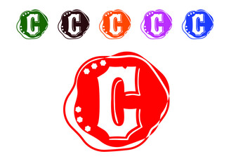 C letter logo and icon design template
