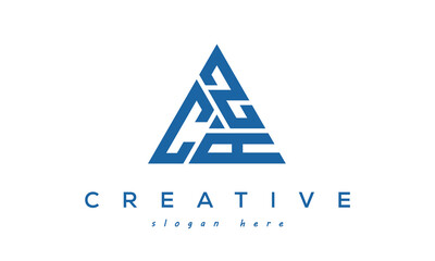 CZA creative tringle letters logo design - obrazy, fototapety, plakaty