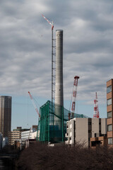 目黒で見た、煙突のある風景
