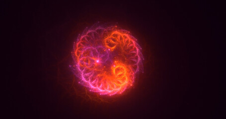 3D rendering abstract multicolor fractal light background