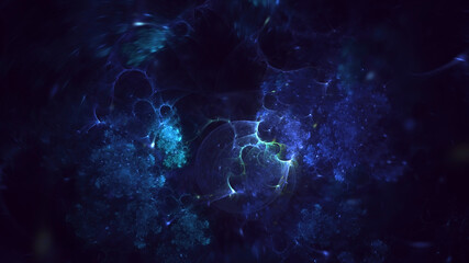 3D rendering abstract multicolor fractal light background