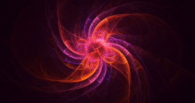 Fototapeta 3D rendering abstract multicolor fractal light background