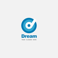dream blue color illustration logo design
