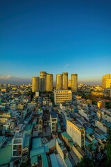 Beautiful Sunset at Ho Chi Minh City, commonly known by its previous name, Saigon is the largest and most populous city in Vietnam. Travel and business concept