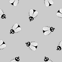 fly insect seamless pattern background vector illustration.