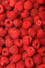 Fresh raspberries background closeup photo
