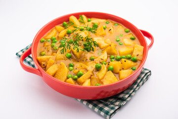 Aloo Mutter curry or green peas potato curry