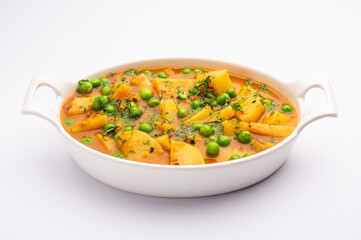 Aloo Mutter curry or green peas potato curry