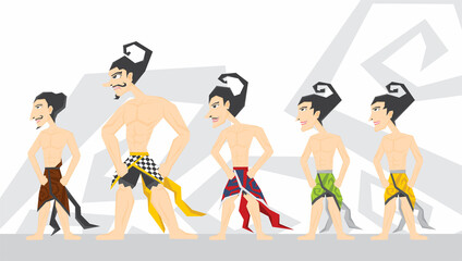 An illustration of Pandawa figures. These figures is very well known in the world of Wayang, one of Indonesia's unique traditions