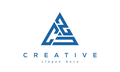 CZU creative tringle letters logo design - obrazy, fototapety, plakaty