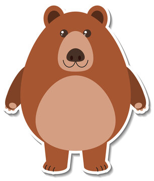 Chubby bear animal cartoon sticker