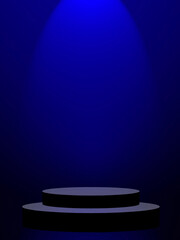 Black and blue background. Abstract blue background for web design templates, christmas, valentine, product studio room and business report with smooth gradient color.