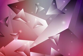 Light Pink, Red vector polygon abstract background.