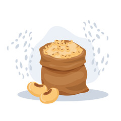 Vector illustration of Soy beans in sack.